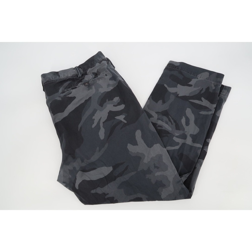 Polo Ralph Lauren Chino Pants Mens 40x30 Grey Camo Stretch Straight Fit Twill